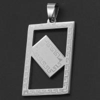 Stainless Steel Pendants, Rectangle, original color 