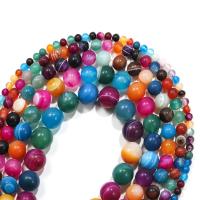 Natürliche Regenbogen Achat Perlen, rund, poliert, DIY & verschiedene Größen vorhanden & satiniert, Länge:14.96 ZollInch, verkauft von Strang