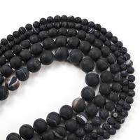 Natural Black Agate Beads, Round, polished, DIY & frosted .96 Inch 