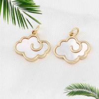 Brass Jewelry Pendants, with Shell, Cloud, golden 
