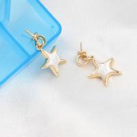 Brass Pendant Findings, with Shell, Star, golden 