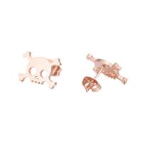 Stainless Steel Stud Earring, Skull, plated, 2 pieces & fashion jewelry & for woman 