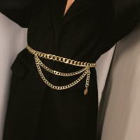 Aluminum Alloy Waist Chain, Round, plated, three layers & curb chain & for woman Approx 30.31 Inch 