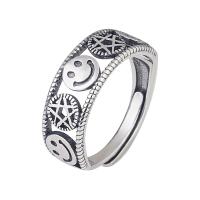 925 пробы Открыть палец кольцо, Регулируемый & разные стили для выбора & Женский & отверстие, серебряный, продается PC