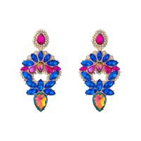 Zinc Alloy Rhinestone Drop Earring, plated, fashion jewelry & for woman & with rhinestone 