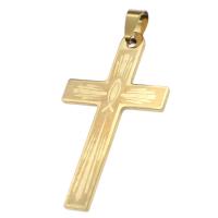 Нержавеющая сталь крест подвески, нержавеющая сталь, Kресты, Золотой продается PC