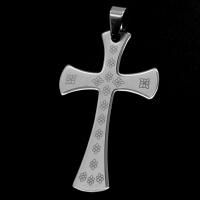 Colgantes de Cruces de acero inoxidable, color original, 50x32x1mm, Vendido por UD