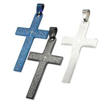 Colgantes de Cruces de acero inoxidable, más colores para la opción, 52x30x1mm, Vendido por UD