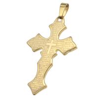 Нержавеющая сталь крест подвески, нержавеющая сталь, Kресты, Золотой продается PC