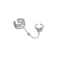 銅 カフ指輪, メッキ, マイクロパヴェジルコニア & 女性用, シルバー, 135mm, 売り手 パソコン