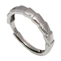 Cupronickel Open Finger Ring, platinum color plated, Adjustable & Unisex, 4mm 