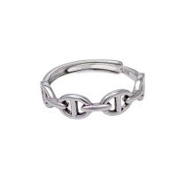 Cupronickel Open Finger Ring, platinum color plated, Adjustable & Unisex, 4.3mm 