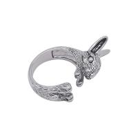 Cupronickel Cuff Finger Ring, platinum color plated, Adjustable & Unisex 4mm 
