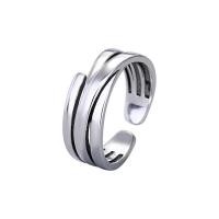 Cupronickel Cuff Finger Ring, platinum color plated, Adjustable & Unisex, 4.5mm 