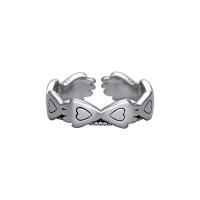 Cupronickel Cuff Finger Ring, platinum color plated, Adjustable & Unisex, 3mm 