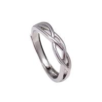 Cupronickel Open Finger Ring, platinum color plated, Adjustable & Unisex 3.3mm 