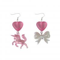 Asymmetric Earrings, Acrylic, with Zinc Alloy & for woman, pink 