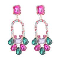 Zinc Alloy Rhinestone Drop Earring, fashion jewelry & for woman & with rhinestone 