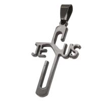 Нержавеющая сталь крест подвески, нержавеющая сталь, Kресты, черный продается PC