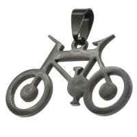 Stainless Steel Pendants, Bike, black 
