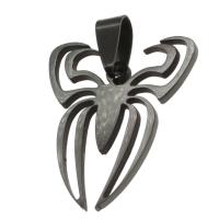 Stainless Steel Pendants, Spider, black 