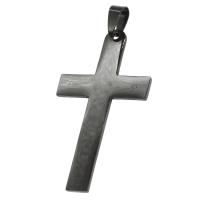 Colgantes de Cruces de acero inoxidable, Negro, 52x30x1mm, Vendido por UD