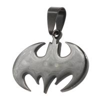 Stainless Steel Pendants, Bat, black 