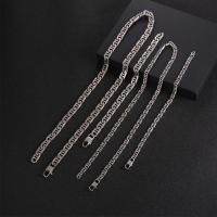 Titanium Steel Bracelet & Bangle, silver color plated, Unisex & curb chain original color 
