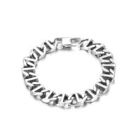 Titanium Steel Bracelet & Bangle, silver color plated, mariner chain & for man, original color 