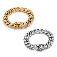 Titane bracelet en acier et bracelet, Acier titane, Placage, unisexe & chaîne de torsion ovale, plus de couleurs à choisir Vendu par PC