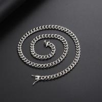Titanium Steel Jewelry Necklace, bracelet & necklace, polished, twist oval chain & for man, original color 