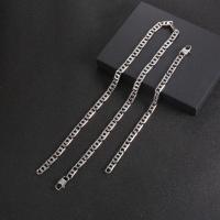 Titanium Steel Jewelry Necklace, bracelet & necklace, polished, Unisex & curb chain original color, 7.6mm 
