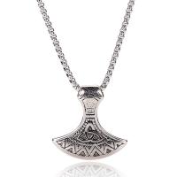 Stainless Steel Jewelry Necklace, Axe, silver color plated, Unisex & box chain, original color Approx 23.62 Inch 
