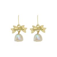 Crystal Drop Earring, Zinc Alloy, with Crystal, Bowknot, gold color plated & for woman 