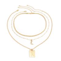 Fashion Multi Layer Necklace, Zinc Alloy, with Brass & Iron, for woman 
