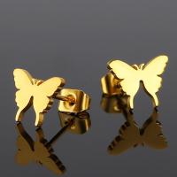 Stainless Steel Stud Earring, Butterfly, plated, fashion jewelry & for woman 