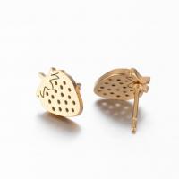 Stainless Steel Stud Earring, Strawberry, plated, fashion jewelry & for woman 