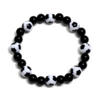 Resin Bracelets, Football, Unisex, white and black Approx 7.48 Inch 