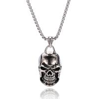 Stainless Steel Jewelry Necklace, 316L Stainless Steel, Skull, anoint, Unisex & box chain, original color Approx 23.62 Inch 