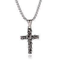 Stainless Steel Jewelry Necklace, 316L Stainless Steel, Cross, anoint, Unisex & box chain, original color Approx 23.62 Inch 