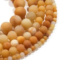 Jade Yellow Bead, Round, polished, Natural & frosted .96 Inch 