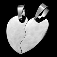pendentif de couple en inox, acier inoxydable, coeur, couleur originale Vendu par PC