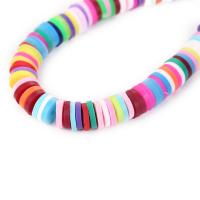 Rondelle Polymer Clay Perlen, Polymer Ton, rund, DIY, farbenfroh, Länge:38 cm, verkauft von Strang