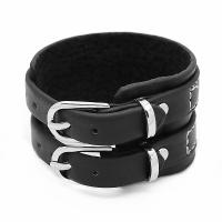 PU Leather Bracelet, with Zinc Alloy, Adjustable & for man Approx 17-21 cm 