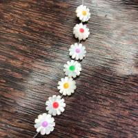 Natural White Shell Beads, Flower, DIY & enamel, multi-colored 