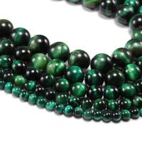 Tiger Eye Beads, Round, polished, Natural & DIY dark green .96 Inch 