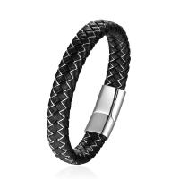 PU Leather Bracelet, with 316L Stainless Steel, for man 