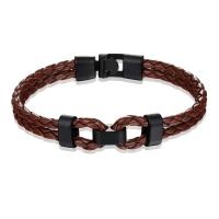 PU Leather Bracelet, with Zinc Alloy & for man 