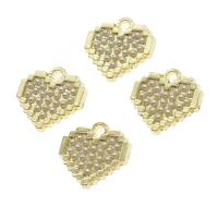 Pendentifs coeur en alliage de zinc, avec perle, doré Vendu par PC