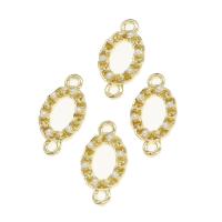 Zinc Alloy Charm Connector, with pearl, golden 